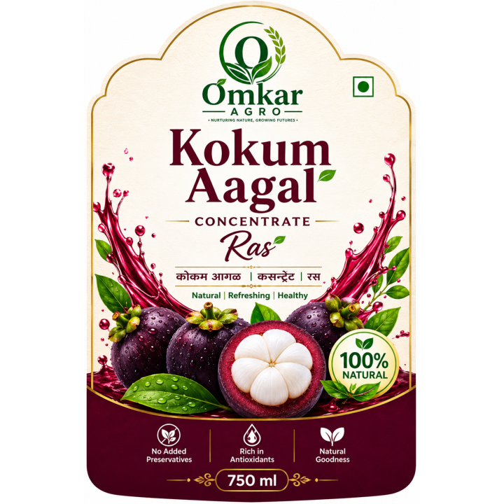 Omkar Agro Kokum Aagal Concentrate Ras | Traditional Konkan Kokum Drink